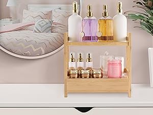 2-Tier Bamboo Bathroom Organizer With Hidden Drawer 9 2-Tier Bamboo Bathroom Organizer With Hidden Drawer 9