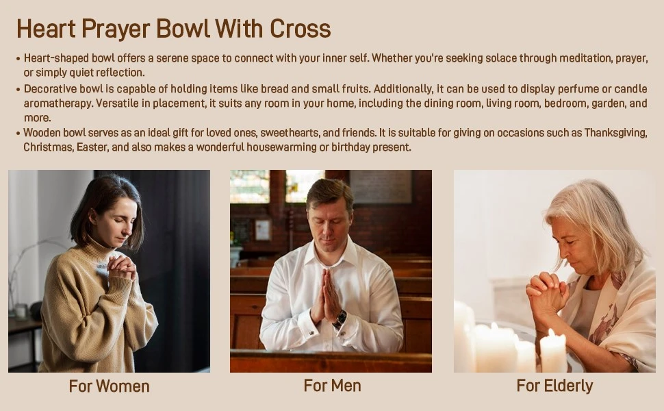 Wooden Heart-Shaped Prayer Bowl Wooden Heart-Shaped Prayer Bowl